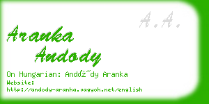 aranka andody business card